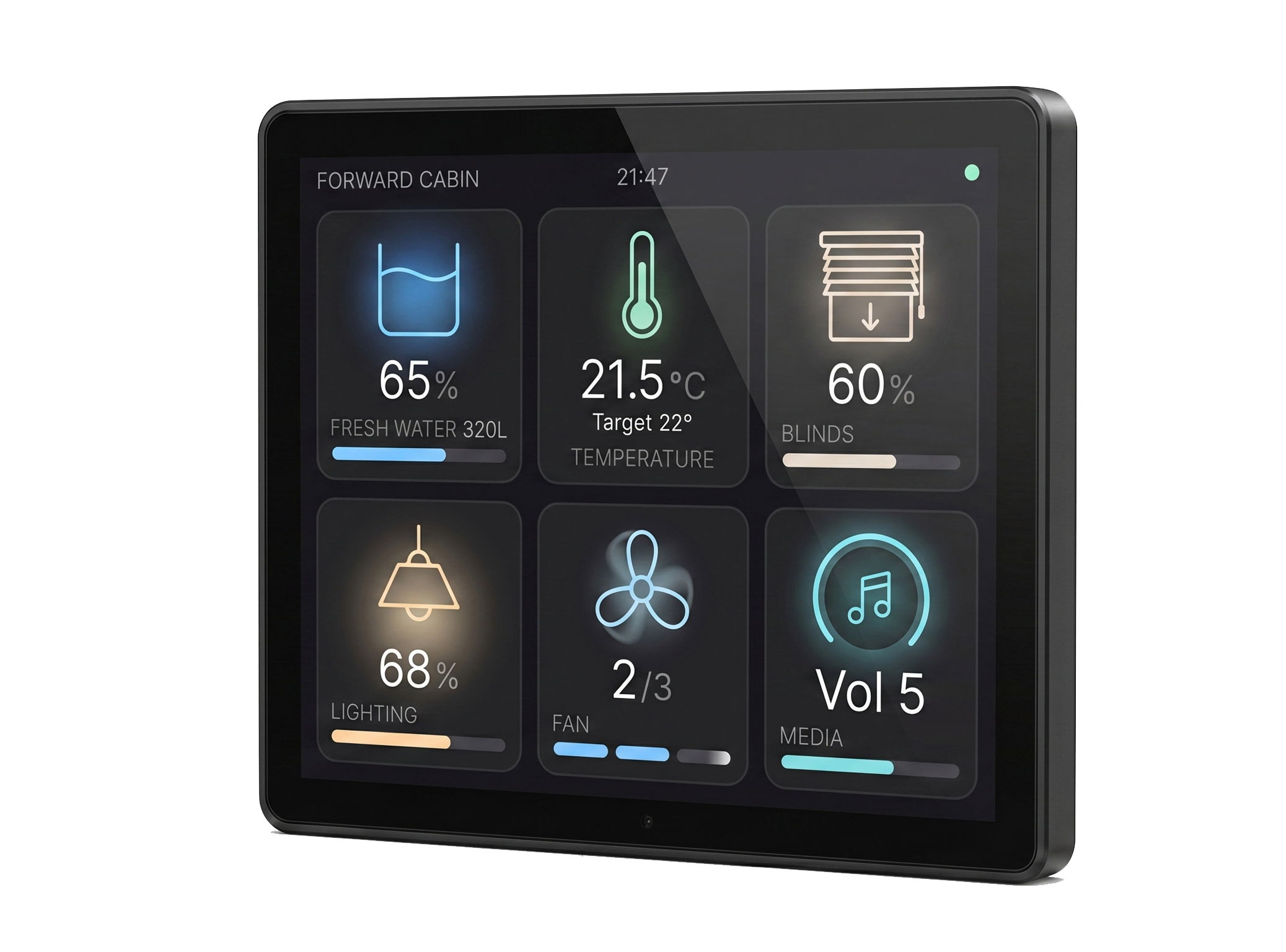 A 4in or 5.5in touch display.